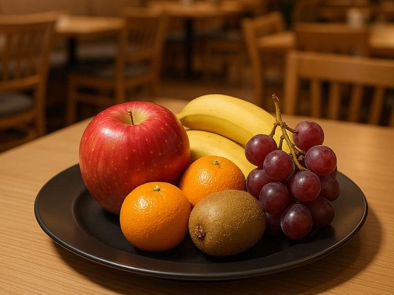 Wholesale black melamine plate with assorted fruits