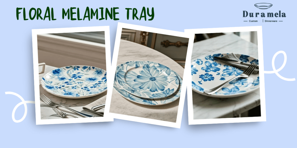 Custom Floral Melamine Plates from Duramela