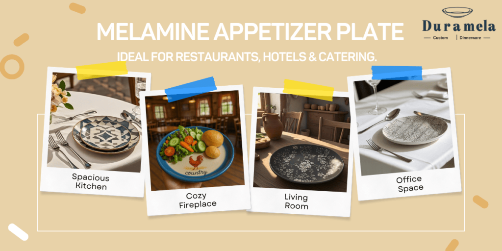 Custom Melamine appetizer plate from Duramela