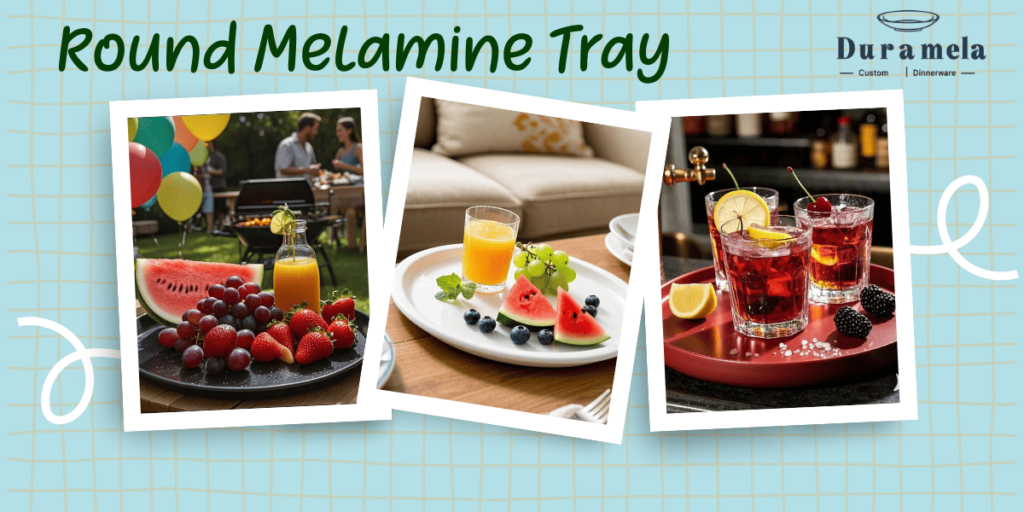 Custom Round Melamine Trays from Duramela