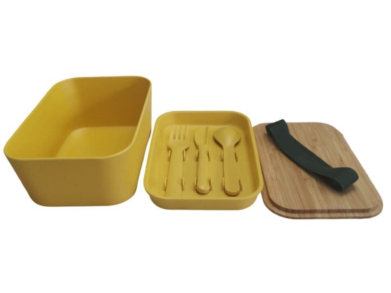 Custom Bamboo Lunch Box with Cutlery