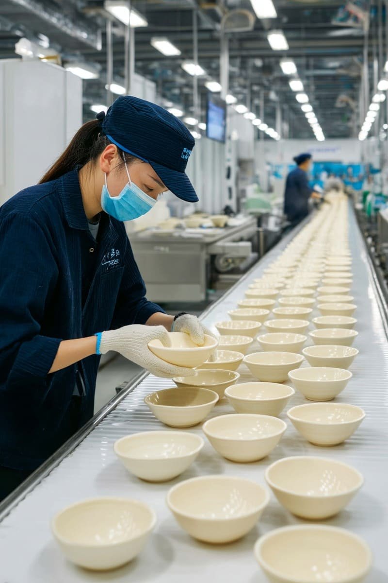 Inspect Melamine Bowls on the Product Lines