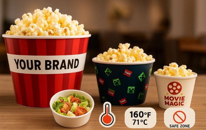 Custom your uniique bamboo melamine popcorn bowl