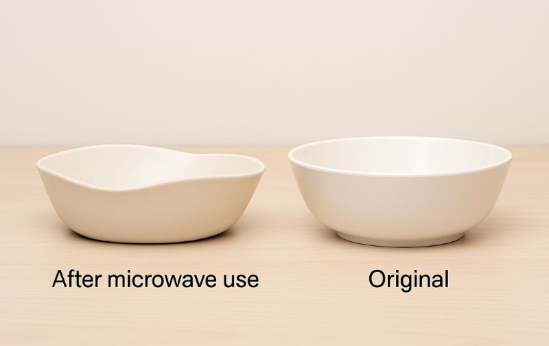 Damaged vs New Melamine Bowl