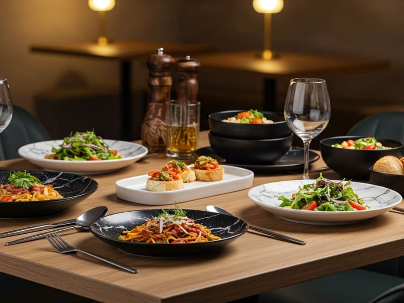 Durable Melamine Tableware in the Restaurant