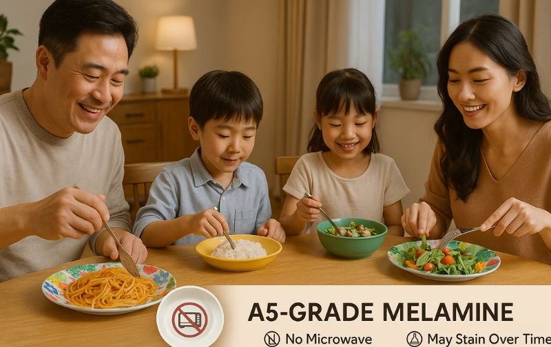 Melamine Plates Safe Usage Scenarios - Family Meal Scene
