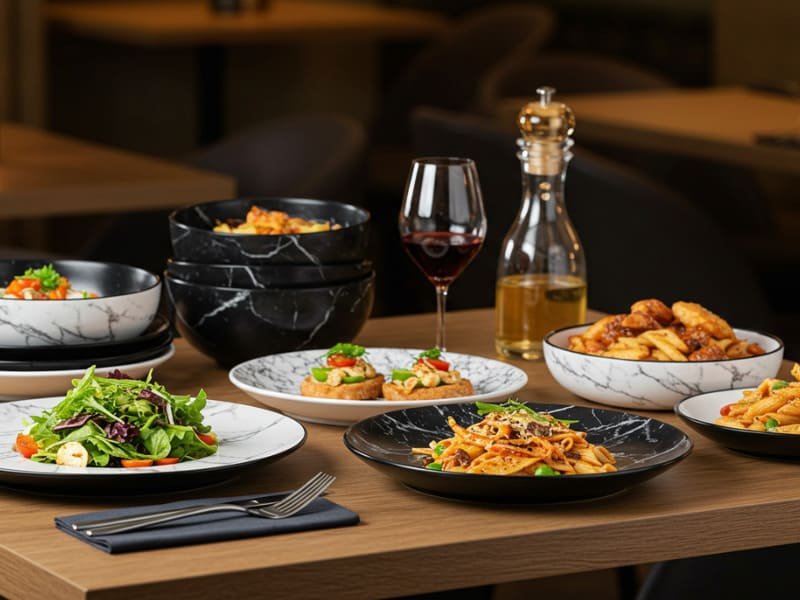 Melamine Plates Used in the Restaurant