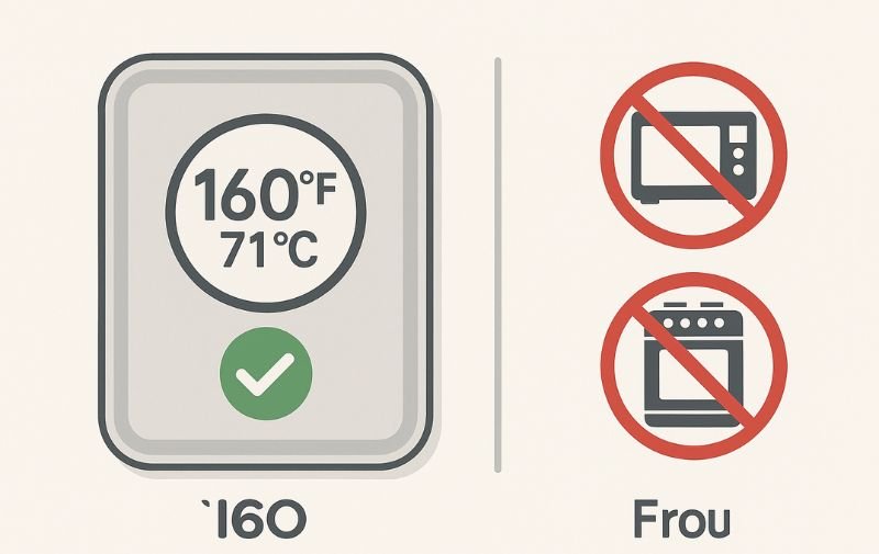 Melamine tray heat resistance information chart