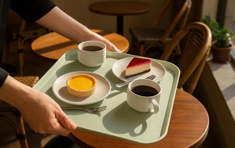 Non Slip Tray in Cafe Service Scene