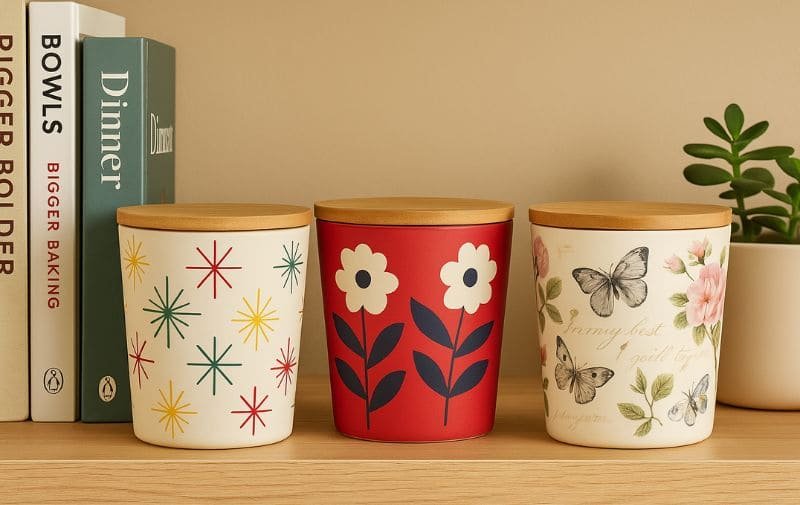 Decorative Bamboo Jars with Custom Prints