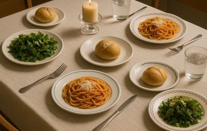 Melamine Dinner Plates in Elegant Everyday Dining Scene
