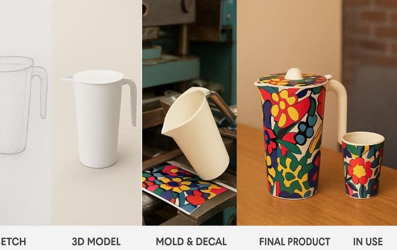 Melamine Jug From Sketch to Restaurant Use