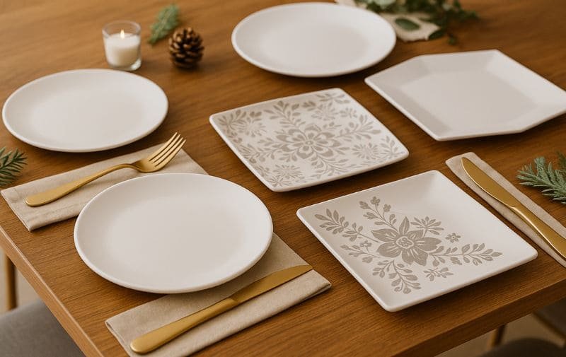 Modern Melamine Dinner Plate Table Setting