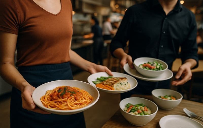Melamine Plates in a Restaurant Setting