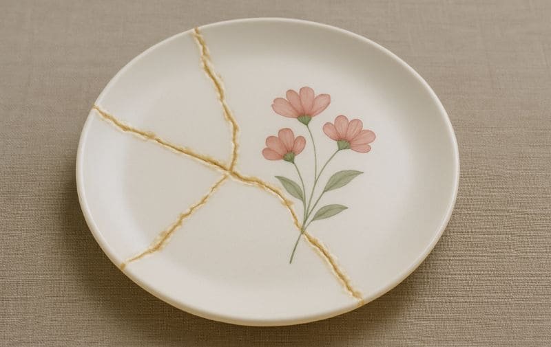 Unsafe Repaired Melamine Plate (Do Not Use)