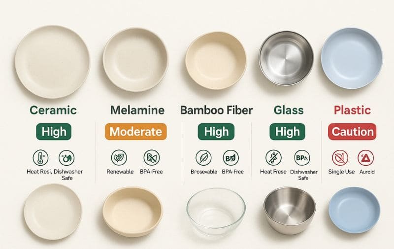 Material Comparison Safest Types of Dinnerware