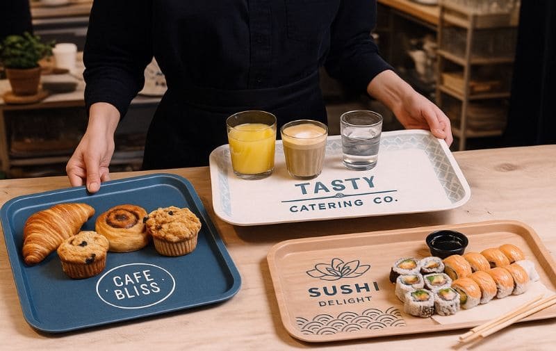 Custom Melamine Trays in Use From Cafés to Catering