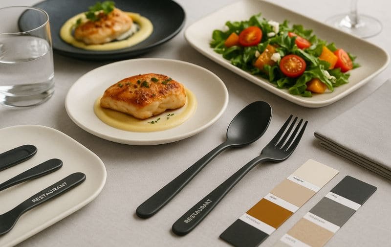 Custom Melamine Utensils in Use at Restaurants