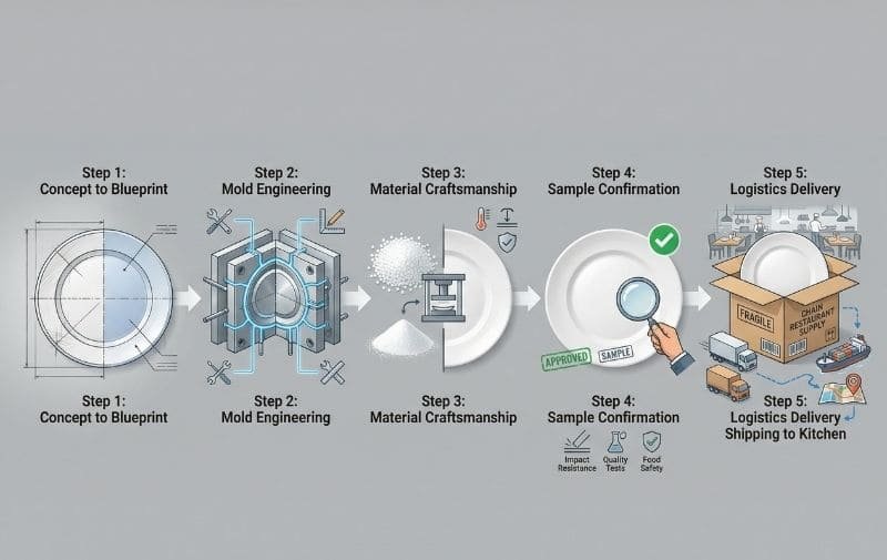Custom melamine dinnerware manufacturing process