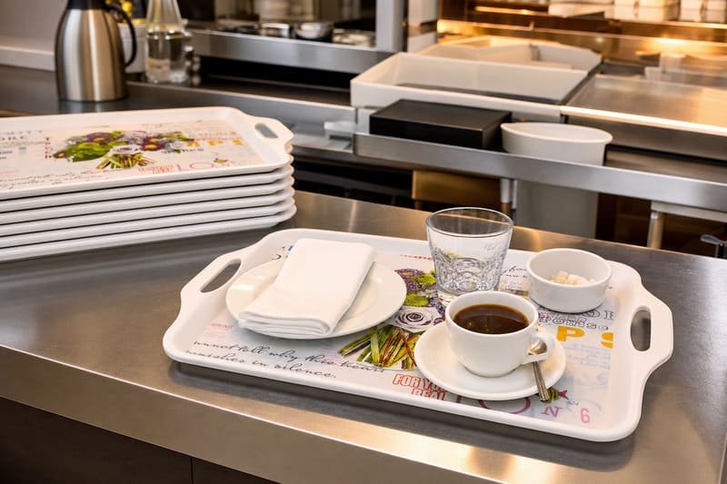 Custom logo melamine tray for hotel room service