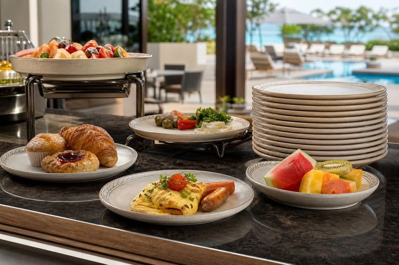 Custom melamine plates for hotel buffet and outdoor dining