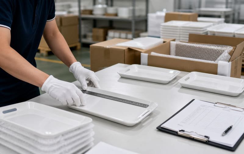 Factory quality inspection and packing for melamine hotel trays