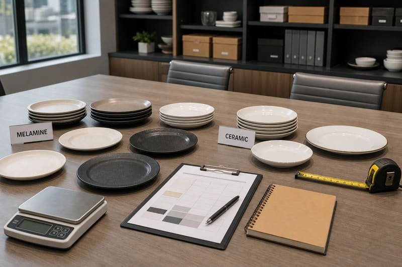 Melamine and ceramic plate comparison for foodservice buyers