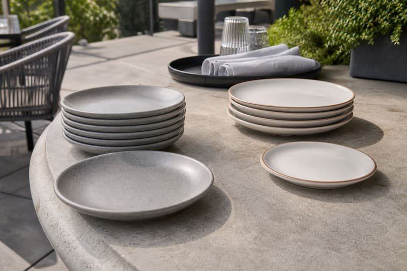 Melamine vs ceramic break resistance for outdoor patio dining