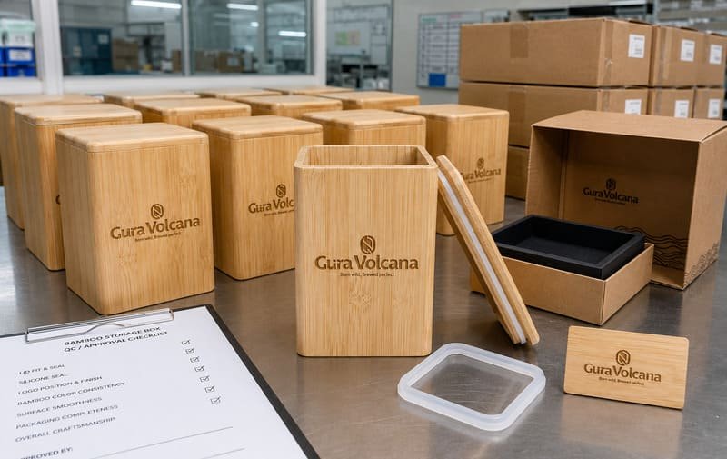 Bamboo storage box sample and bulk production comparison