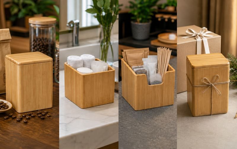 Bamboo storage box use sample