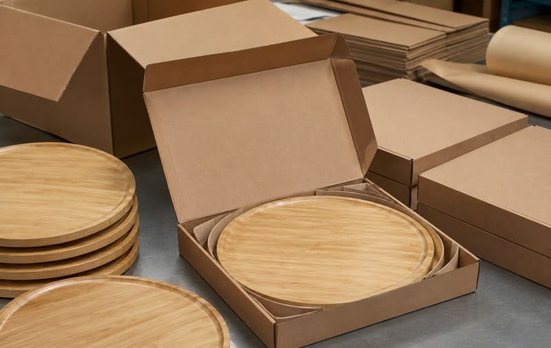 Individual inner box packaging for custom bamboo trays