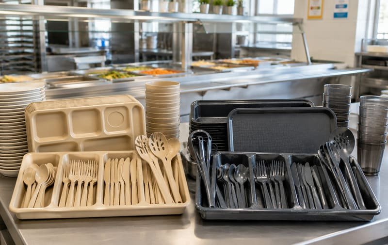 Reusable plastic and RPET utensils for high-volume foodservice operations